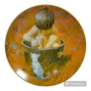 Thornton Utz "Bathtime Visitor" Plate Carefree Days Collection Decor‎
